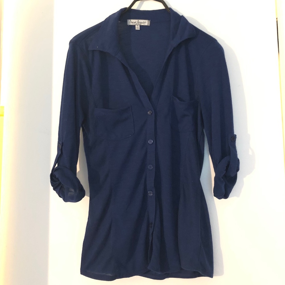 Macy’s Navy Blue Collared Button-Down